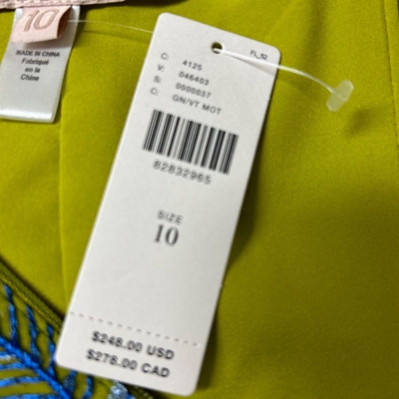 ANTROPOLOGIE KUTCH STRAPLESS ROMPER JUMPSUIT BLUE & GREEN SHEER SPLIT SKIRT 10 - Picture 7 of 9